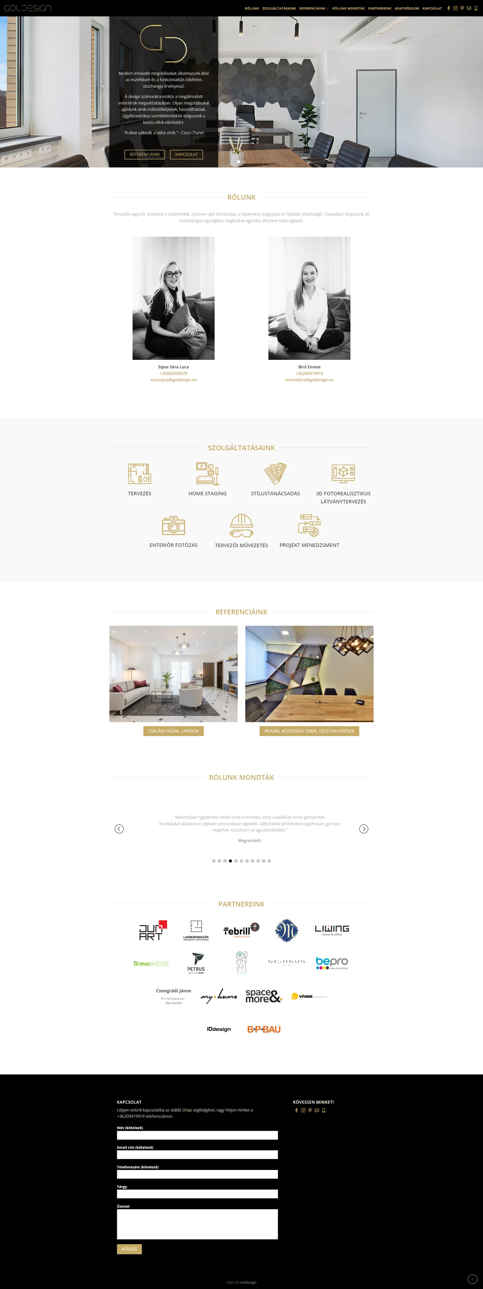 Goldesign main page