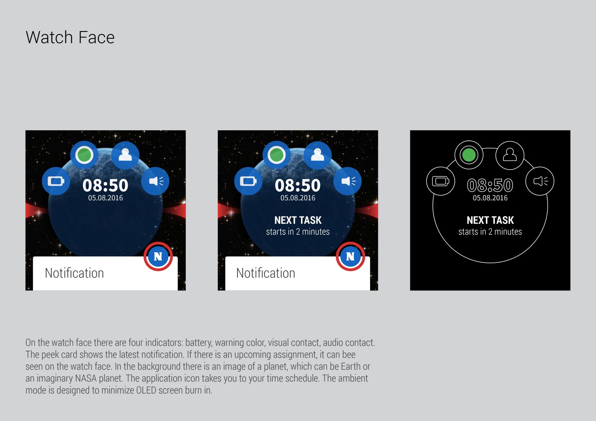NASA android wear application watchface