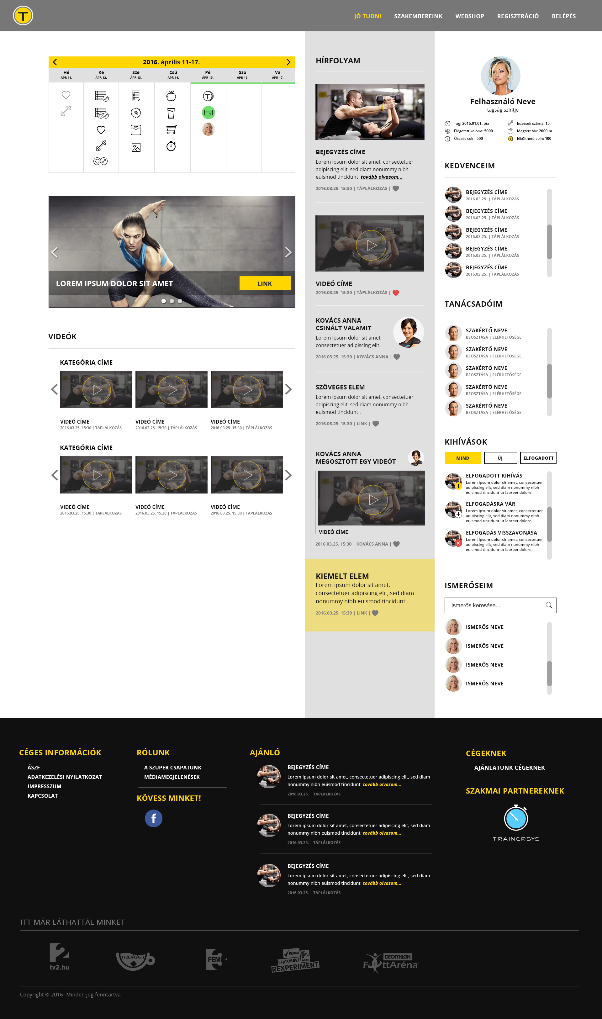 Online Trainer dashboard design